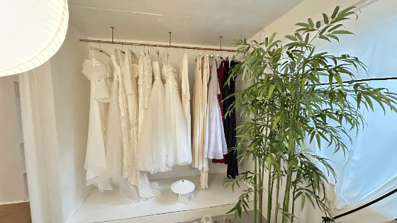 Dress collection in the studio