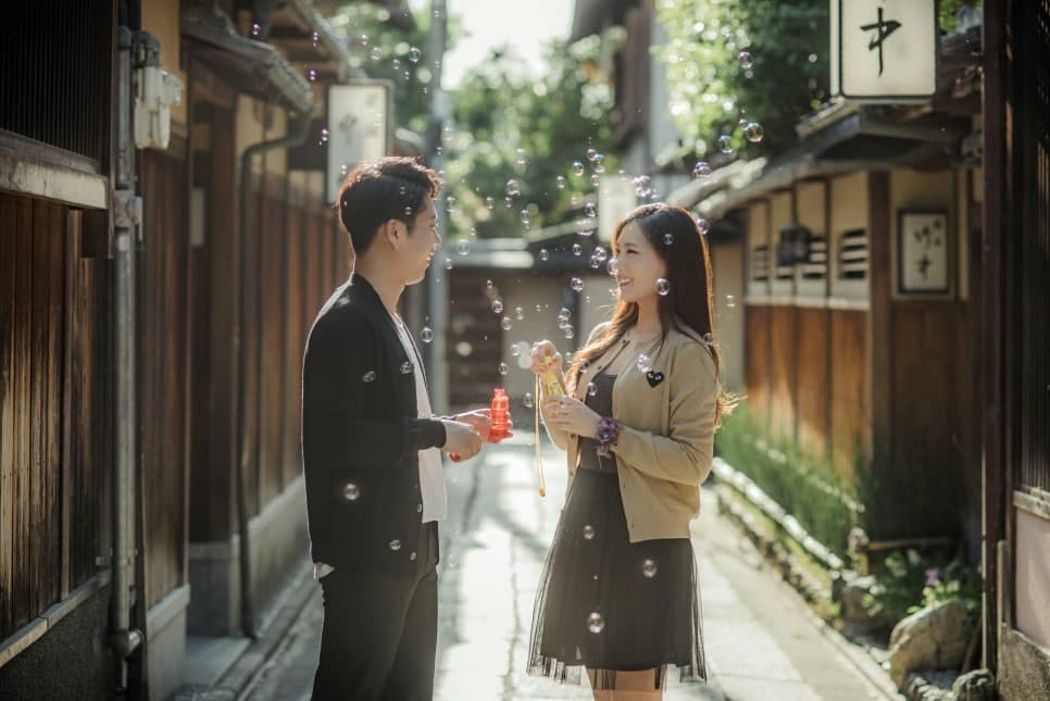 일본여행과 셀프웨딩스냅 — 모범적인 커플룩 데이트스냅 사진 9